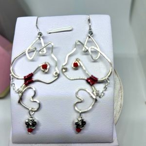 MARKDOWN//Handmade wire Cat earrings.